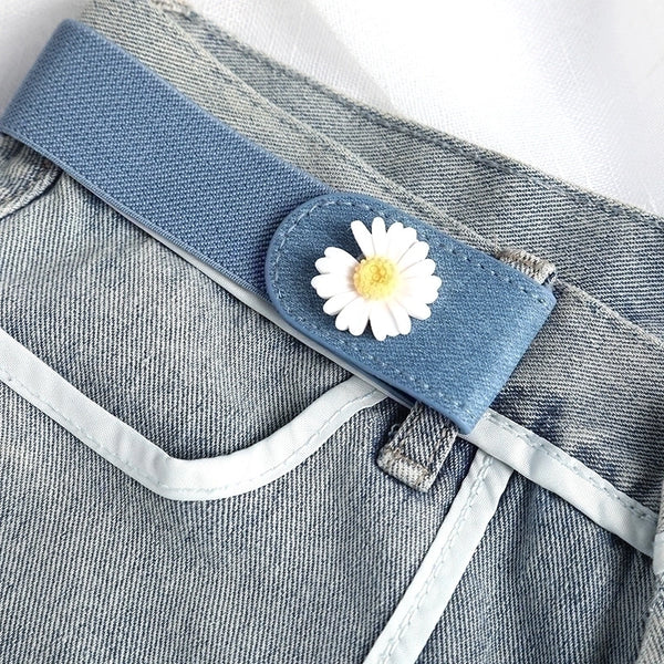 Simple Style Flower Canvas Metal Patchwork Women's Woven Belts