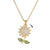 Simple Style Flower Copper Zircon Pendant Necklace In Bulk