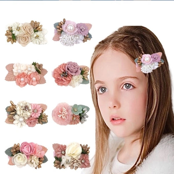 Simple Style Flower Polyester Patchwork Hair Clip