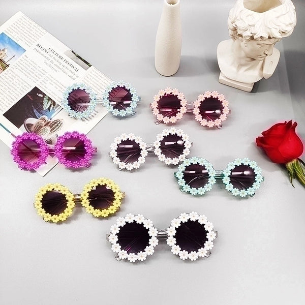 Simple Style Flower Resin Kids Sunglasses