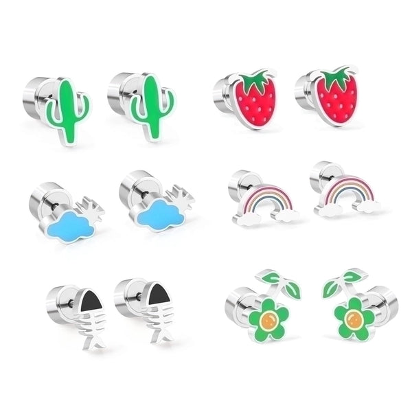 Simple Style Flower Stainless Steel Ear Studs 1 Pair