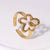 304 Stainless Steel 18K Gold Plated Minimalist Flower Open Rings