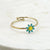 Simple Style Flower Stainless Steel Plating Open Ring