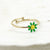 Simple Style Flower Stainless Steel Plating Open Ring