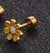 Simple Style Flower Titanium Steel No Inlaid Earrings Ear Studs