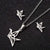 Simple Style Geometric Leaf Heart Shape Stainless Steel Plating Earrings Necklace 1 Set