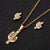 Simple Style Geometric Leaf Heart Shape Stainless Steel Plating Earrings Necklace 1 Set