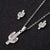 Simple Style Geometric Leaf Heart Shape Stainless Steel Plating Earrings Necklace 1 Set