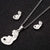 Simple Style Geometric Leaf Heart Shape Stainless Steel Plating Earrings Necklace 1 Set