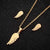 Simple Style Geometric Leaf Heart Shape Stainless Steel Plating Earrings Necklace 1 Set