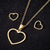 Simple Style Geometric Leaf Heart Shape Stainless Steel Plating Earrings Necklace 1 Set