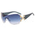 Simple Style Geometric Pc Oval Frame Rhinestone Frameless Women's Sunglasses