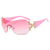 Simple Style Geometric Pc Oval Frame Rhinestone Frameless Women's Sunglasses