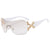 Simple Style Geometric Pc Oval Frame Rhinestone Frameless Women's Sunglasses