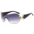 Simple Style Geometric Pc Oval Frame Rhinestone Frameless Women's Sunglasses