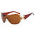 Simple Style Geometric Pc Oval Frame Rhinestone Frameless Women's Sunglasses