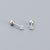 Simple Style Geometric Plating Metal Sterling Silver Rhinestones Ear Studs