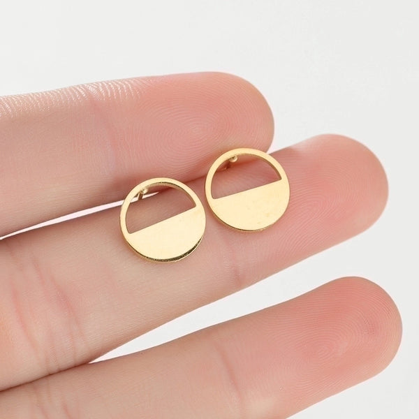 Simple Style Geometric Stainless Steel Ear Studs Plating No Inlaid Stainless Steel Earrings