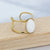 Simple Style Geometric Stainless Steel Hollow Out Natural Stone Open Ring