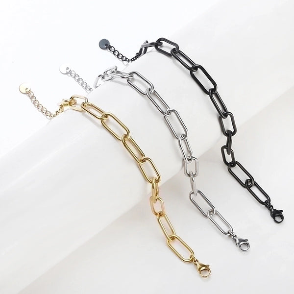 Simple Style Geometric Stainless Steel Plating Bracelets