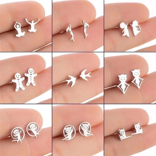 Simple Style Geometric Stainless Steel Plating Ear Studs 1 Pair