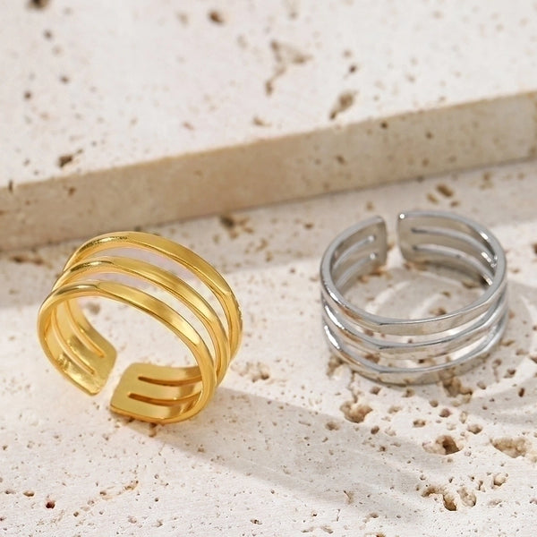 Minimalist Geometric 304 Stainless Steel Plating Stainless Steel Rings