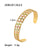 Simple Style Geometric Stainless Steel Plating Zircon Gold Plated Bangle