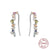 Simple Style Geometric Sterling Silver Earrings Plating Inlay Zircon 925 Silver Earrings