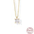 Simple Style Geometric Sterling Silver Inlay Zircon Pendant Necklace