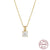 Simple Style Geometric Sterling Silver Plating Zircon Pendant Necklace