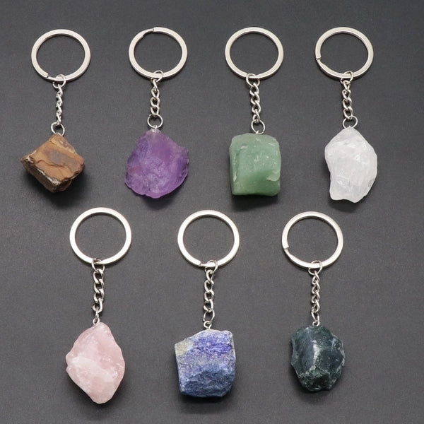 Simple Style Geometric Synthetic Gemstones Polishing Keychain