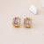 Simple Style Geometric Titanium Steel Ear Studs Inlay Zircon Stainless Steel Earrings 1 Pair