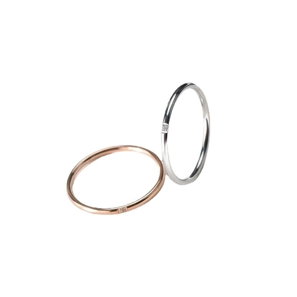 Minimalist Geometric Titanium Steel Metal Rings 1 Piece