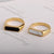 Minimalist Geometric Titanium Steel Shell 18K Gold Plated Plating Inlay Rings