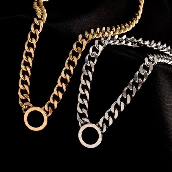 Simple Style Geometric Titanium Steel Plating Necklace