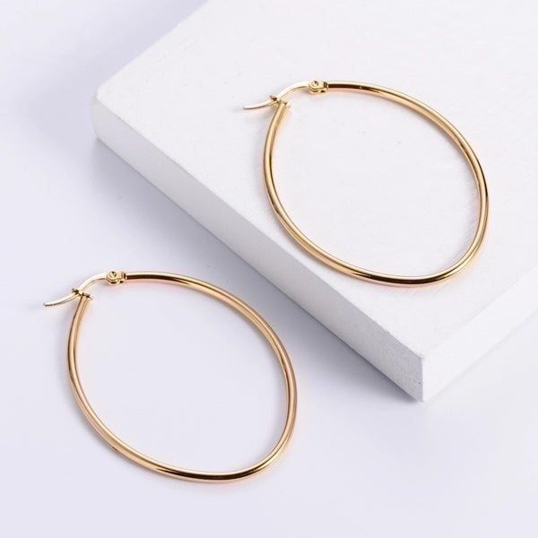 Simple Style Heart Plating Stainless Steel Earrings