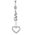 Simple Style Heart Shape Bow Knot Stainless Steel Plating Zircon Belly Ring 1 Piece