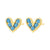 Simple Style Heart Shape Copper Inlay Zircon Ear Studs 1 Pair