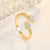 Simple Style Heart Shape Copper Open Ring Plating Zircon Copper Rings