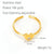 Simple Style Heart Shape Knot Flower Stainless Steel Inlay Rhinestones 18k Gold Plated Open Ring