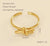 Simple Style Heart Shape Knot Flower Stainless Steel Inlay Rhinestones 18k Gold Plated Open Ring