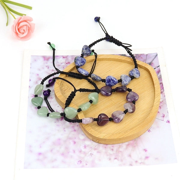 Minimalist Heart Shape Natural Stone Bracelets