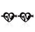 Simple Style Heart Shape Spider Stainless Steel Plating Hollow Out Ear Studs 1 Pair