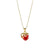 Simple Style Heart Shape Stainless Steel Inlaid Zircon Necklace 1 Piece