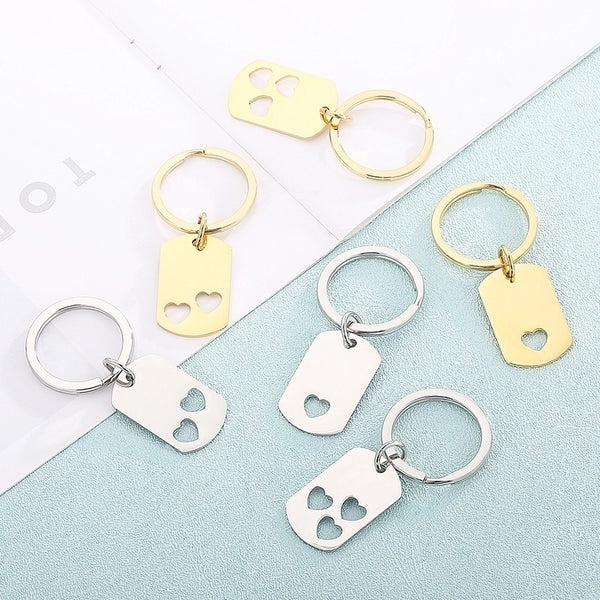 Minimalist Heart Shape Stainless Steel Plating 18K Gold Plated Keychain Jewelry Accessories