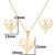 Simple Style Heart Shape Stainless Steel Plating Women's Earrings Necklace