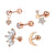 Simple Style Heart Shape Stainless Steel Plating Zircon Ear Studs 5 Piece Set