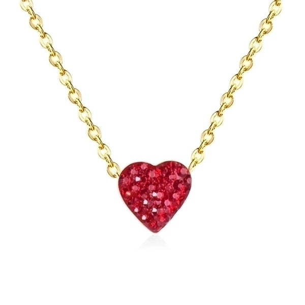 Simple Style Heart Shape Stainless Steel Plating Zircon Pendant Necklace