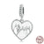 Simple Style Heart Shape Sterling Silver Inlay Rhinestones Charms Jewelry Accessories