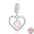 Simple Style Heart Shape Sterling Silver Inlay Rhinestones Charms Jewelry Accessories